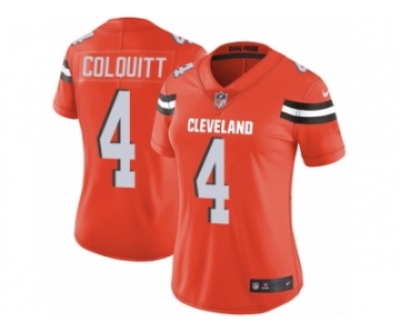 Women's Nike Cleveland Browns #4 Britton Colquitt Vapor Untouchable Limited Orange Alternate NFL Jersey