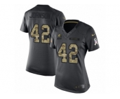 Women's Nike Cleveland Browns #42 Malcolm Johnson Limited Black 2016 Salute to Service NFL Jersey