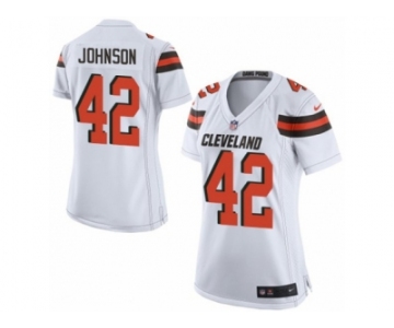 Women's Nike Cleveland Browns #42 Malcolm Johnson Limited White NFL Jersey