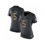 Women's Nike Cleveland Browns #5 Zane Gonzalez Limited Black 2016 Salute to Service NFL Jersey