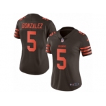 Women's Nike Cleveland Browns #5 Zane Gonzalez Limited Brown Rush NFL Jersey