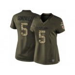 Women's Nike Cleveland Browns #5 Zane Gonzalez Limited Green Salute to Service NFL Jersey