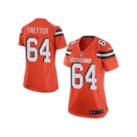 Women's Nike Cleveland Browns #64 JC Tretter Limited Orange Alternate NFL Jersey