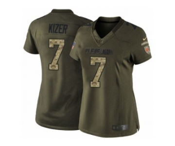 Women's Nike Cleveland Browns #7 DeShone Kizer Limited Green Salute to Service NFL Jersey