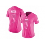 Women's Nike Cleveland Browns #7 DeShone Kizer Limited Pink Rush Fashion NFL Jersey