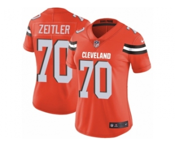 Women's Nike Cleveland Browns #70 Kevin Zeitler Vapor Untouchable Limited Orange Alternate NFL Jersey