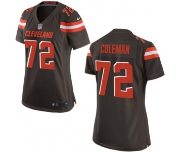 Women's Nike Cleveland Browns #72 Shon Coleman Brown Team Color NFL Jersey