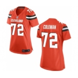 Women's Nike Cleveland Browns #72 Shon Coleman Orange Alternate NFL Jersey