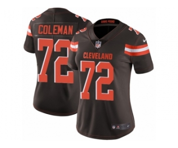 Women's Nike Cleveland Browns #72 Shon Coleman Vapor Untouchable Limited Brown Team Color NFL Jersey