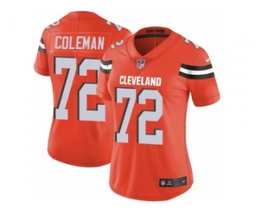 Women's Nike Cleveland Browns #72 Shon Coleman Vapor Untouchable Limited Orange Alternate NFL Jersey