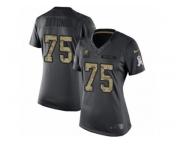 Women's Nike Cleveland Browns #75 Joel Bitonio Limited Black 2016 Salute to Service NFL Jersey