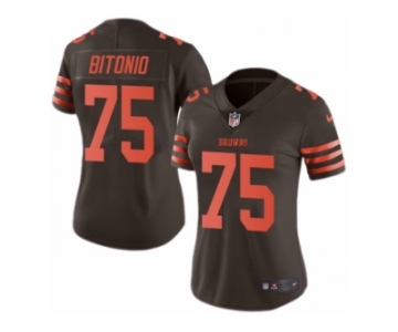 Women's Nike Cleveland Browns #75 Joel Bitonio Limited Brown Rush NFL Jersey