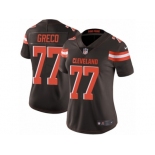 Women's Nike Cleveland Browns #77 John Greco Vapor Untouchable Limited Brown Team Color NFL Jersey