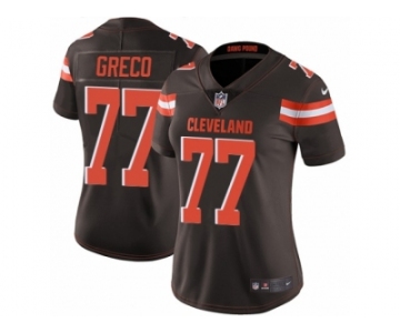 Women's Nike Cleveland Browns #77 John Greco Vapor Untouchable Limited Brown Team Color NFL Jersey