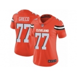 Women's Nike Cleveland Browns #77 John Greco Vapor Untouchable Limited Orange Alternate NFL Jersey