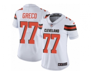 Women's Nike Cleveland Browns #77 John Greco Vapor Untouchable Limited White NFL Jersey