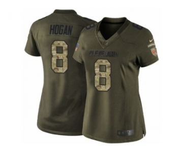 Women's Nike Cleveland Browns #8 Kevin Hogan Limited Green Salute to Service NFL Jersey