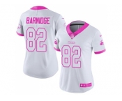 Women's Nike Cleveland Browns #82 Gary Barnidge White Pink Stitched NFL Limited Rush Fashion Jersey