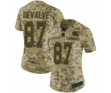 Women's Nike Cleveland Browns #87 Seth DeValve Limited Camo 2018 Salute to Service NFL Jersey