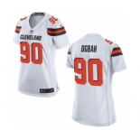 Women's Nike Cleveland Browns #90 Emmanuel Ogbah White NFL Jersey