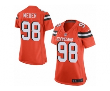 Women's Nike Cleveland Browns #98 Jamie Meder Limited Orange Alternate NFL Jersey