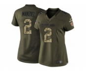 nike women nfl jerseys cleveland browns #2 manziel army green[nike Limited Salute To Service]