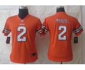 nike women nfl jerseys cleveland browns #2 manziel orange[nike limited]