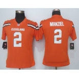 nike women nfl jerseys cleveland browns #2 manziel orange[nike limited][new style]