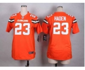 nike women nfl jerseys cleveland browns #23 joe haden orange[nike][new style