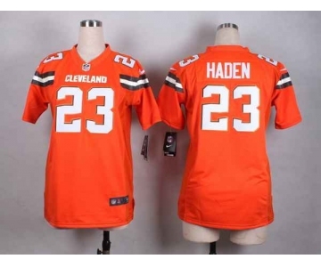 nike women nfl jerseys cleveland browns #23 joe haden orange[nike][new style