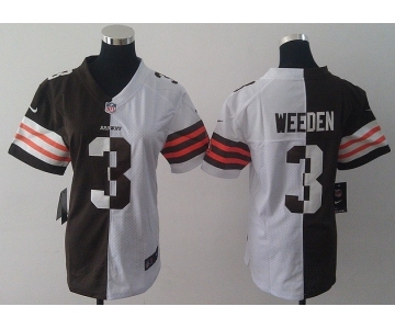 nike women nfl jerseys cleveland browns #3 weeden white-brown[nike split]