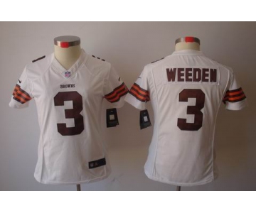 nike women nfl jerseys cleveland browns #3 weeden white[nike limited]