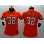 nike women nfl jerseys cleveland browns #32 brown orange[nike limited]