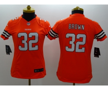 nike women nfl jerseys cleveland browns #32 brown orange[nike limited]