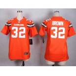 nike women nfl jerseys cleveland browns #32 brown orange[nike][new style]