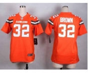 nike women nfl jerseys cleveland browns #32 brown orange[nike][new style]