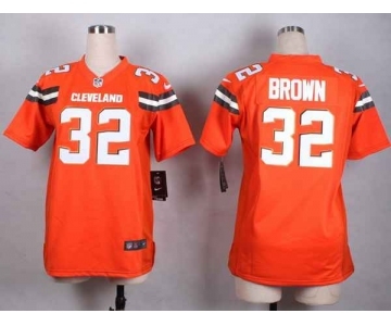 nike women nfl jerseys cleveland browns #32 brown orange[nike][new style]