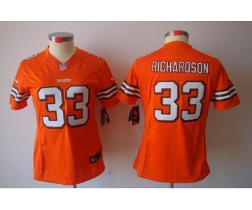 nike women nfl jerseys cleveland browns #33 richardson orange[nike limited]