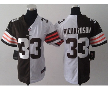 nike women nfl jerseys cleveland browns #33 richardson white-brown[nike split]