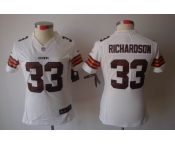 nike women nfl jerseys cleveland browns #33 richardson white[nike limited]