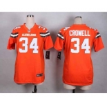 nike women nfl jerseys cleveland browns #34 crowell orange[nike][new style]