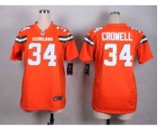 nike women nfl jerseys cleveland browns #34 crowell orange[nike][new style]