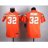 nike youth nfl jerseys cleveland browns #32 brown orange[nike][new style]