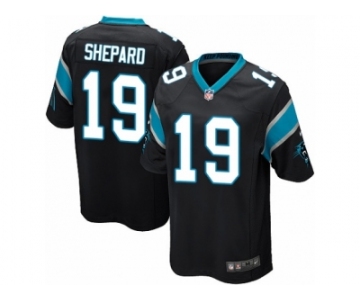 Men Nike Carolina Panthers #19 Russell Shepard Game Black Team Color NFL Jersey