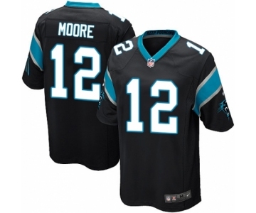 Men's Nike Carolina Panthers #12 DJ Moore Game Black Team Color NFL Jersey