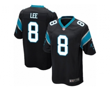 Men's Nike Carolina Panthers #8 Andy Lee Game Black Team Color NFL Jersey