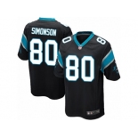 Men's Nike Carolina Panthers #80 Scott Simonson Game Black Team Color NFL Jerse