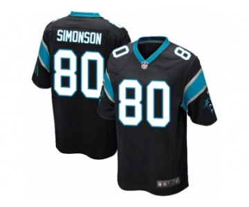 Men's Nike Carolina Panthers #80 Scott Simonson Game Black Team Color NFL Jerse