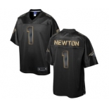 nike nfl jerseys carolina panthers #1 newton black gold collection[game]