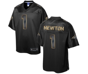 nike nfl jerseys carolina panthers #1 newton black gold collection[game]